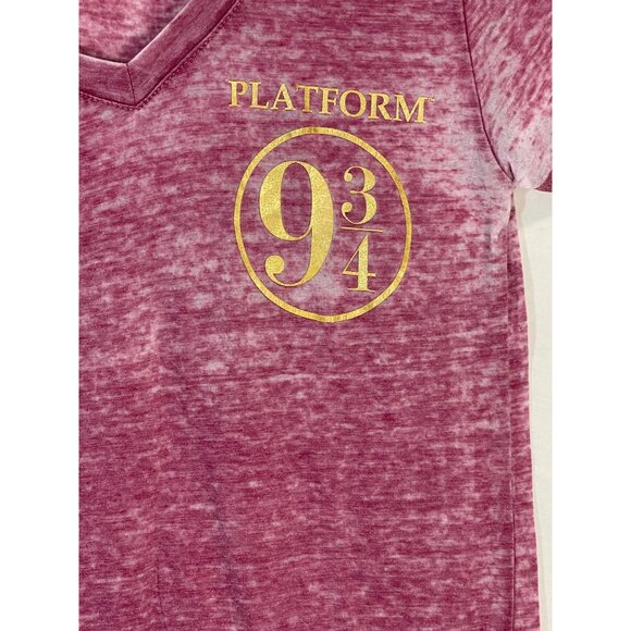 Harry potter short sleeve shirt platform 9 3/4 high low cotton pink small READ - Picture 5 of 7